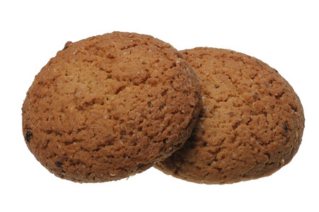 棕色的几片甜饼干孤立商品烘烤的图片