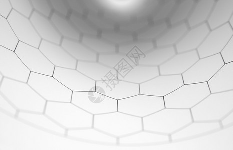 圆形凹印向内弯曲的六边形图纳米技术凹六面设计图片