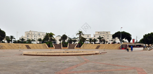 建筑学Agadir市Morocco公共广场街道建筑上市全景图片