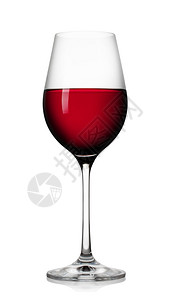 白色背景上孤立的红葡萄酒杯精玻璃食物图片