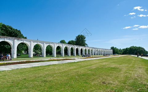 伍德拉夫大诺夫哥罗德雅斯拉夫庭院地标俄罗斯古老的正方形伟大背景