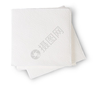 厨房正方形餐巾纸在白背景上孤立的纸Napkins图片