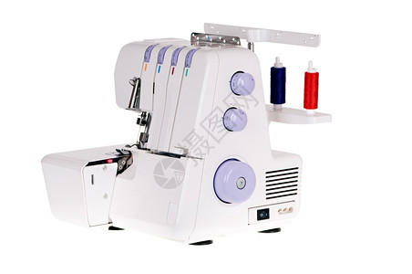 机械的缝纫工具白色背景上孤立的白外锁图片