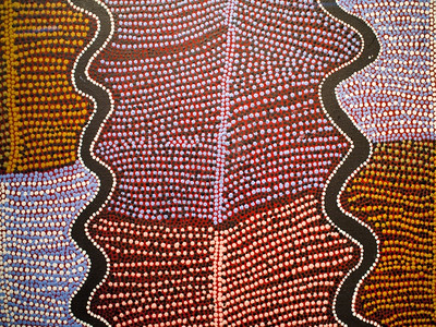 艺术的土著织布上绘制的点形图案提供了丰富的背景抽象图片