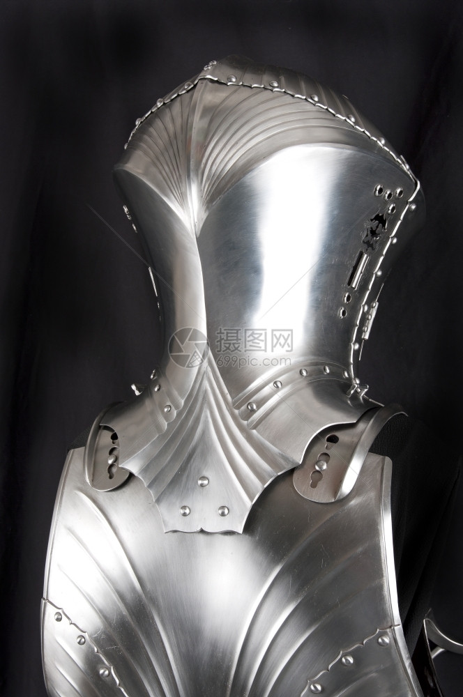 头盔历史的铁中世纪骑士盔甲金属保护士兵不受对手冲撞金属保护图片