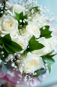 白色婚礼花束背景图片