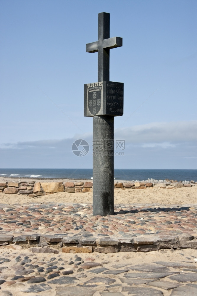 纳米比亚海岸CapeCross纪念碑海洋沿叉图片