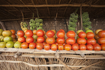 市场上销售的新鲜番茄图片