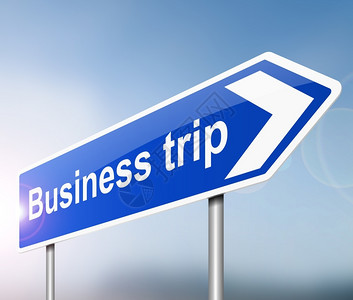 带有商务旅行概念的标语图示说明Instracument蓝色的商业在职图片