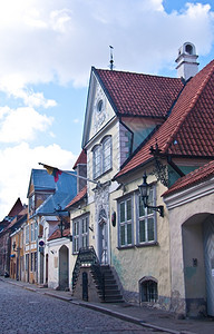 老的爱沙尼亚雅各布斯塔林老城的细节图片
