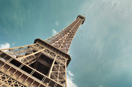 巴黎法国天空背景的eiffel塔旅游优质的著名图片