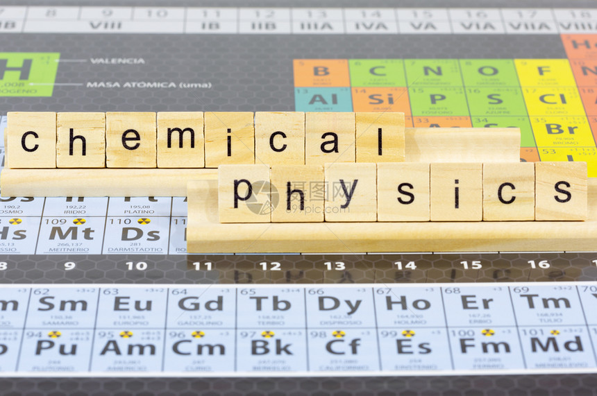 象征单词科学的物理和化等词的元素表物理学和化图片