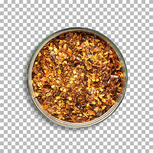 健康食物胡椒以透明背景隔离的干燥红辣椒粉图片
