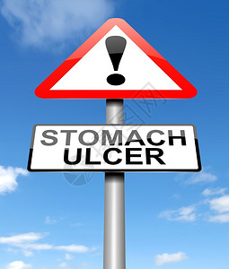 形象的十二指肠健康说明用胃溃疡概念描绘一个标志图片