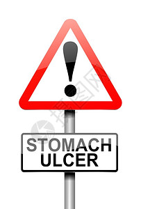 溃烂说明用胃疡概念描绘一个标志形象的十二指肠背景