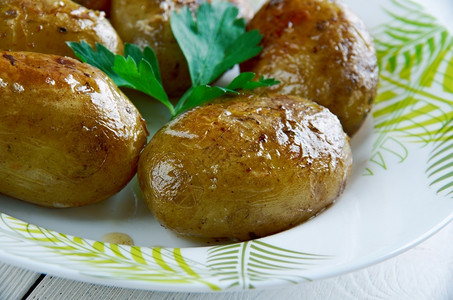 煮熟的法语Pommes软糖patate法国软土豆食物背景图片