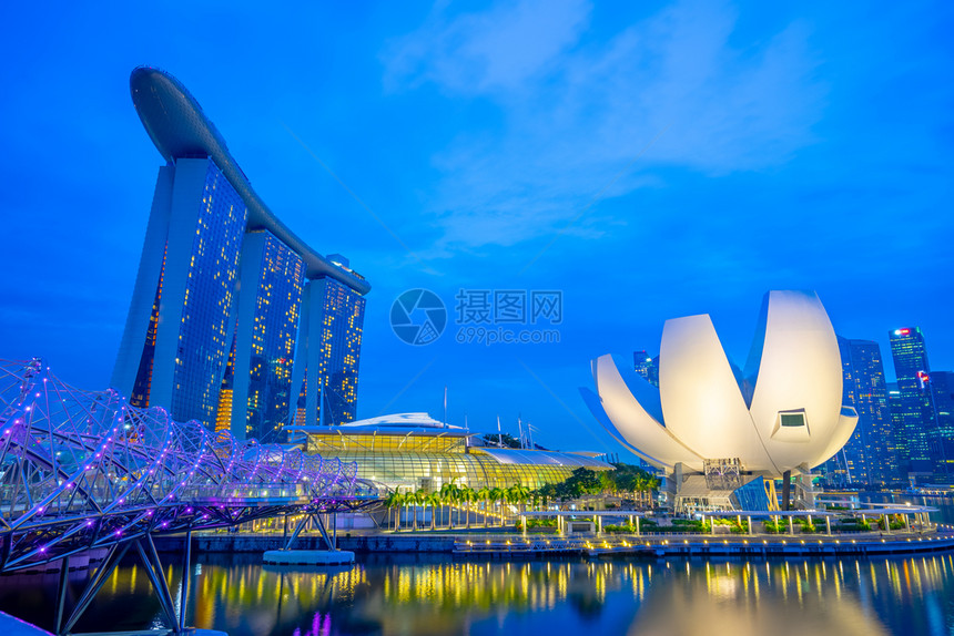 建筑物城市金沙新加坡2016年月23日晚间新加坡市Landmart大楼图片