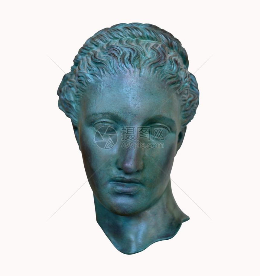 帕萨法福希腊诗人Sappho雕像的头孤立罗曼复制品马的图片