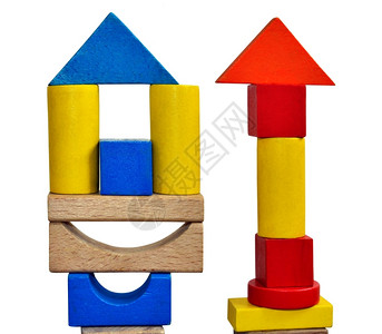 建造木立方体塔玩具头图片