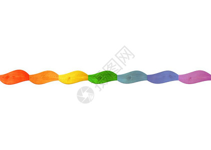 丝带以背景彩虹颜色的多木质边际多彩色带宽度波浪状的木制图片