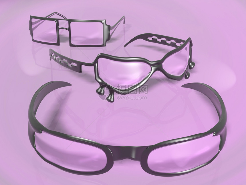 眼力太阳镜看3d粉色眼镜插图图片