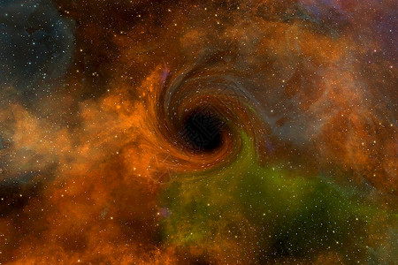 插图宇宙的计算机生成不真实黑洞图像虚幻图片