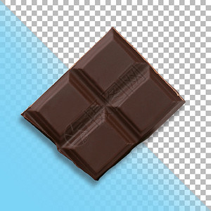 吃放纵甜点透明背景的深巧克力条黑色背景图片