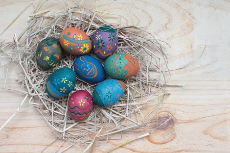 复活节伊斯特鸡蛋多彩的复活节天星期打猎图片