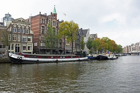 阿姆斯特丹的运河风景图片