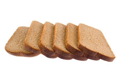小麦棕色的白背景上孤立的褐色面包白图片