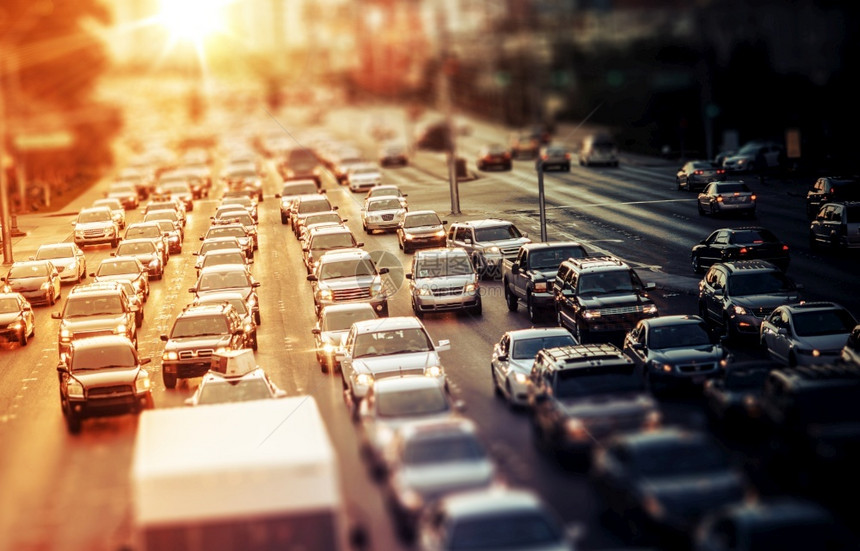 特拉照片汽车美国内华达州拉斯维加市日落倾斜转移概念摄影交通高速公路图片