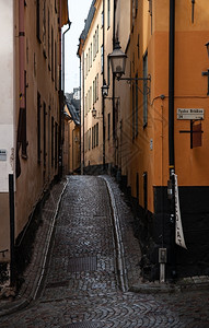 旅游Gamlastan斯德哥尔摩历史中心街道加姆拉央图片