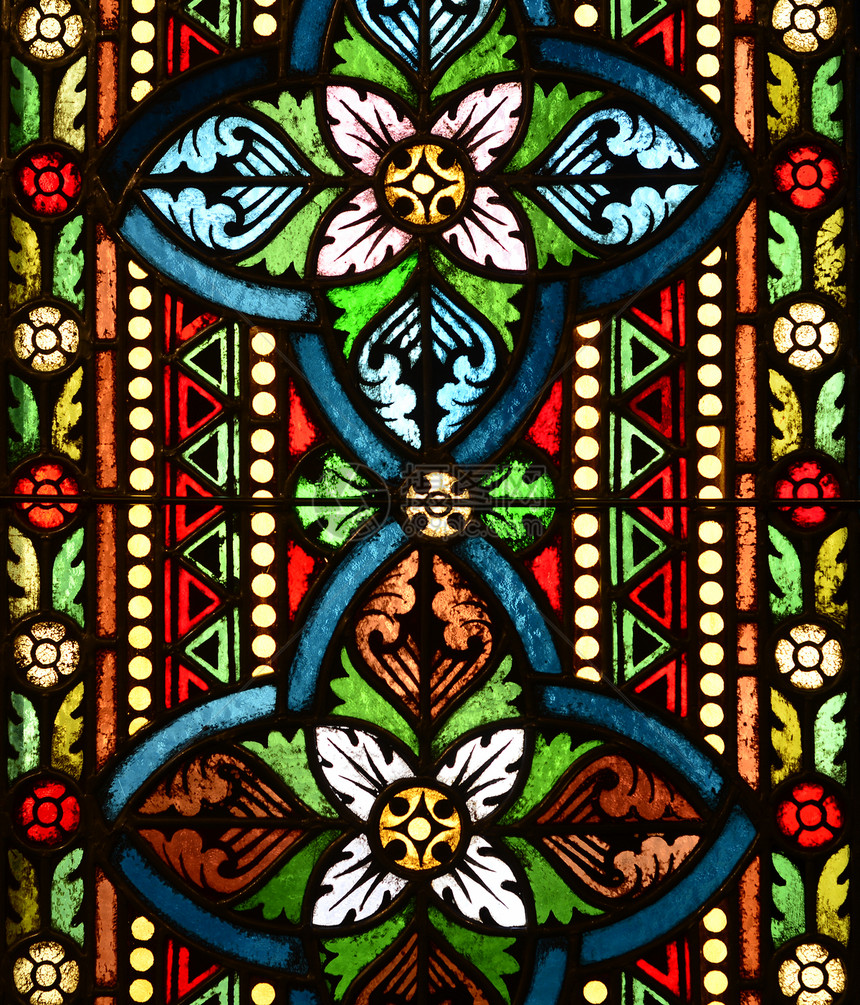 染色最古老的死神圣马提亚斯大教堂彩色玻璃花的马蒂亚斯图片