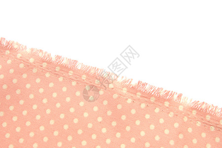 白孤立背景的边上带有缘的蜜蜂波尔卡圆点的灰质棉织布和粉色物的背景纹理棉布质地白色的背景图片