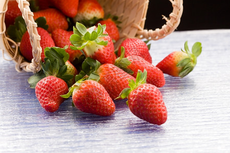 红草莓在篮子里的美味照片甜门户14红色的背景图片