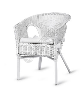 扶手椅木头自在白色背景上被孤立的白翼椅子图片