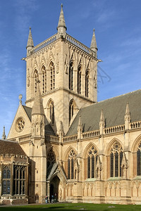 英格兰桥市圣约翰斯学院教堂圣约翰斯学院地标尖塔旅行图片