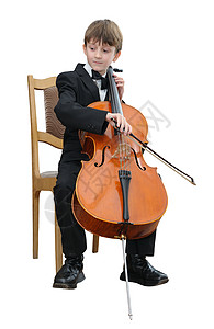 穿黑西装打大提琴的男孩套装浓度奏鸣曲图片