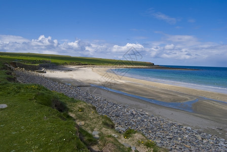 欧洲风景苏格兰奥克尼大陆上美丽的孤海滩英国图片