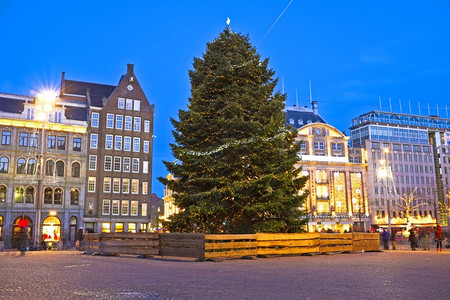 阿姆斯特丹的夜景背景图片