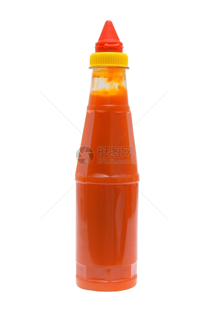 白色背景上的辣椒酱汁食物调味品目的图片