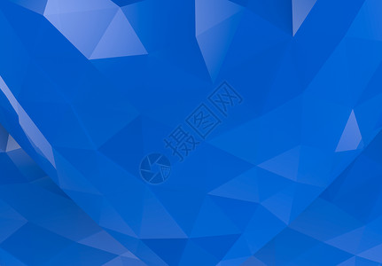 三角形3d使现代蓝色三角低多边形壁背景现代的玻璃图片