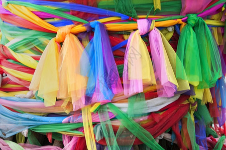 丝带一种环绕神圣的博迪树泰国曼谷颜色图片