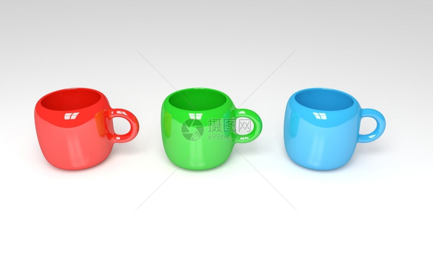 形象的插图惠廷厄姆显示RGB颜色模型的红绿和蓝三个杯子合在一起显示RGB颜色模型图片