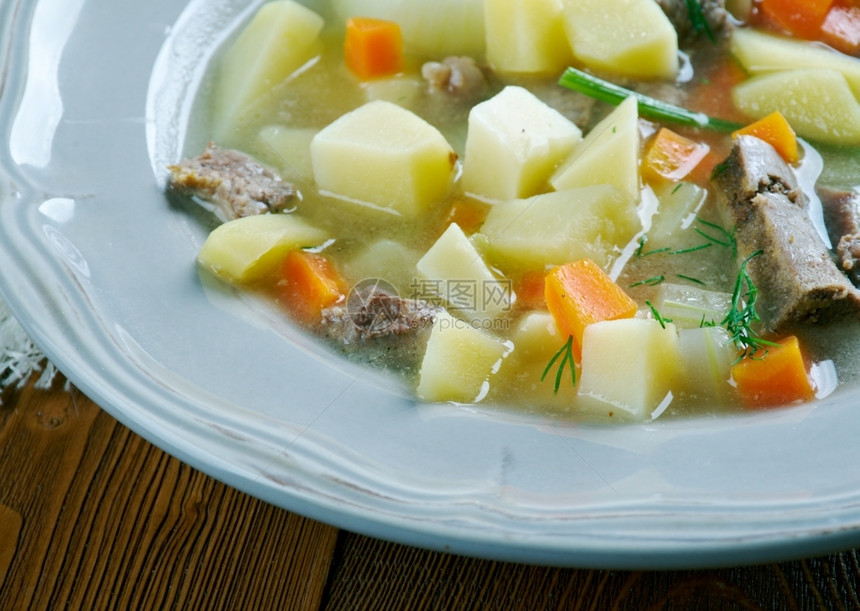 德语食物SpreewlderKartoffelsuppe德国土豆汤调味料图片