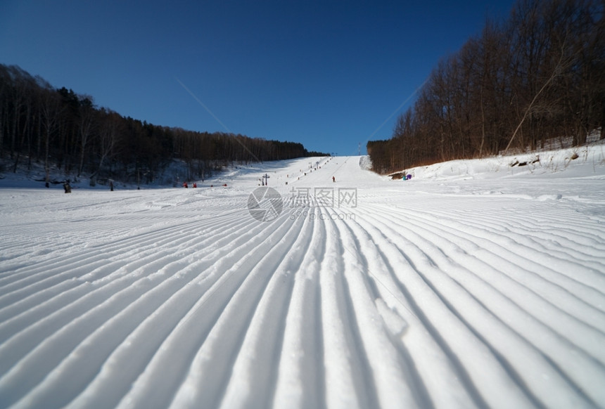 滑雪的雪道图片