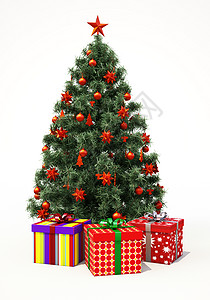 圣诞树和圣诞礼物背景图片