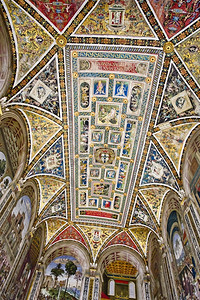 建筑学地标托斯卡纳藏有珍贵壁画的锡耶纳大教堂皮科洛米尼图书馆图片