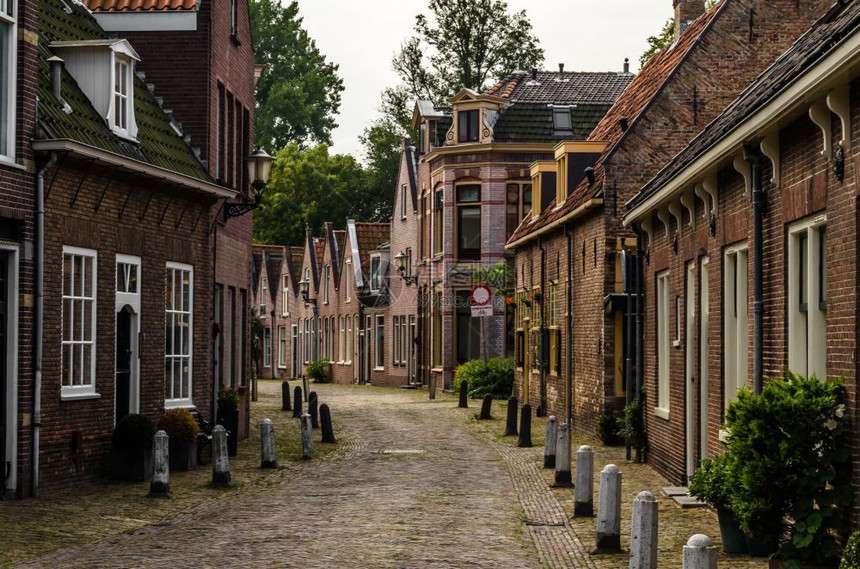 正面欧洲颜色荷兰阿尔克马的传统荷兰建筑图片