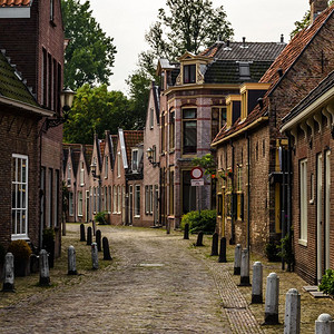 塔正面城市荷兰阿尔克马的传统荷兰建筑图片